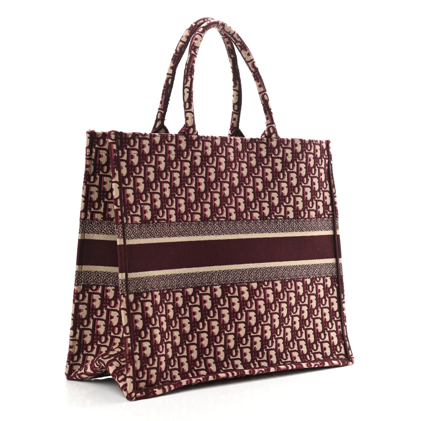 Oblique Large Book Tote Burgundy Multicolor