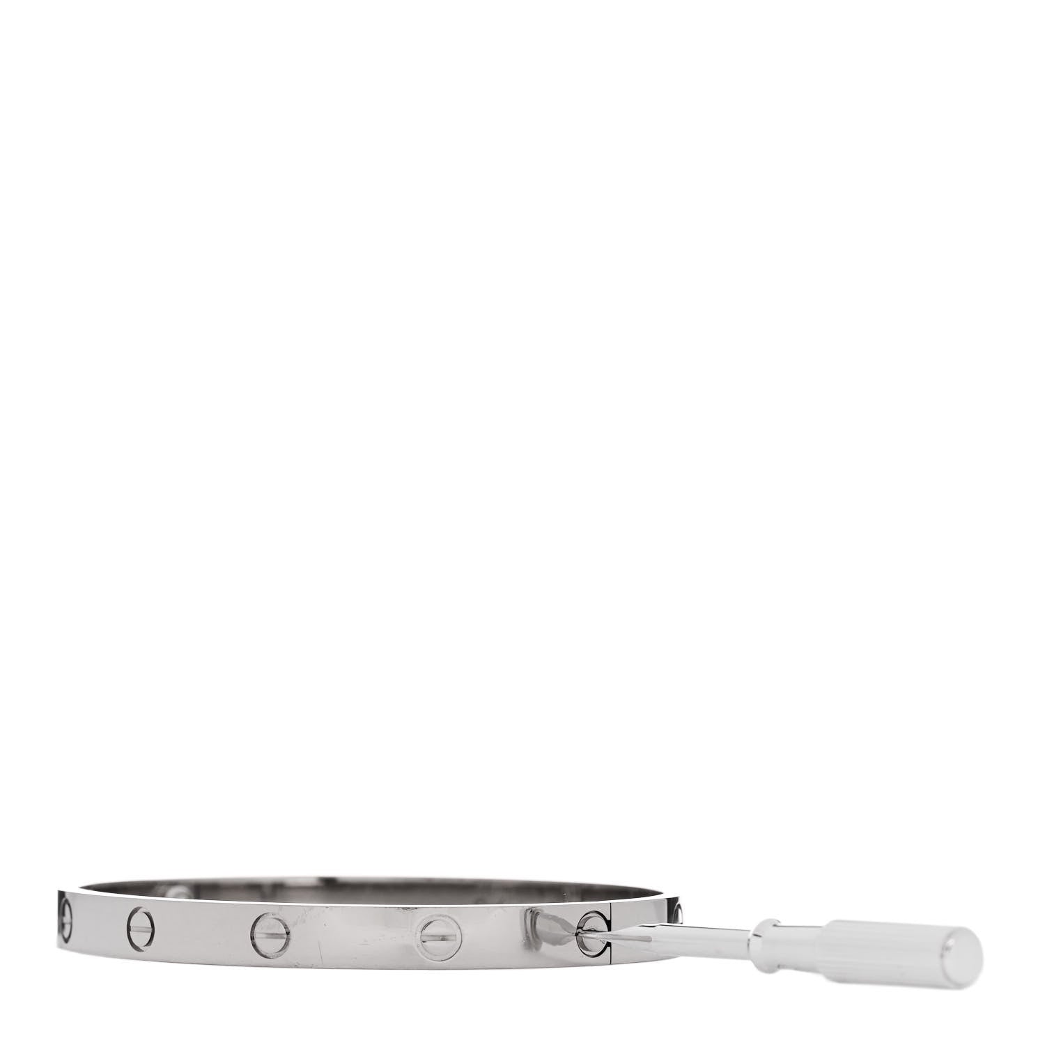 Cartier 18K White Gold LOVE Bracelet 19 4 of 9