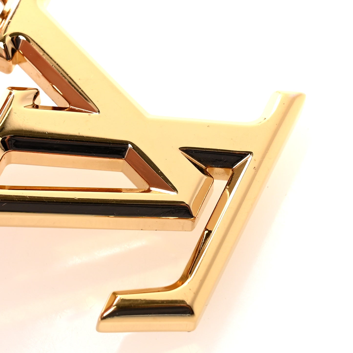 Metal LV Facettes Bag Charm Key Holder Gold