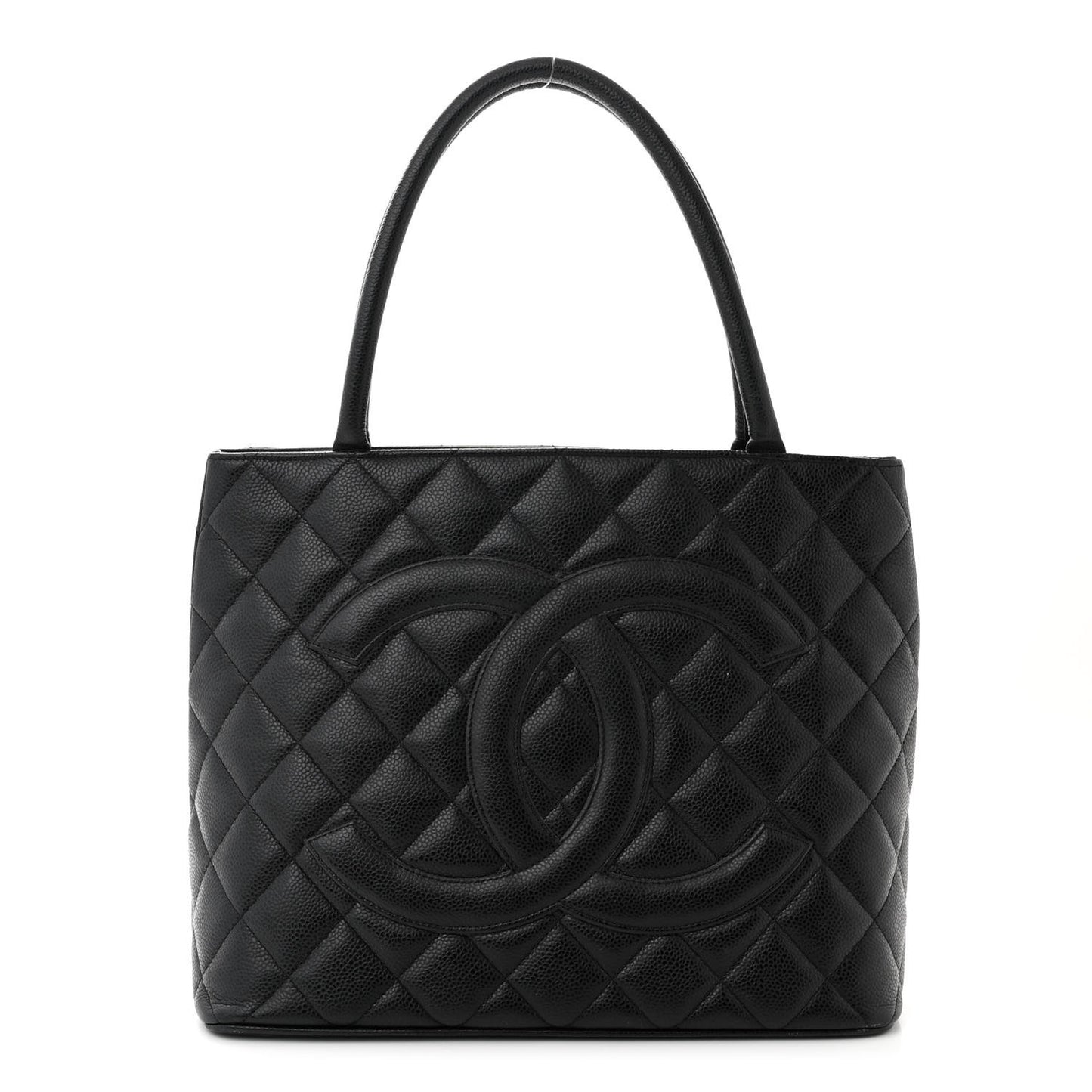 Caviar Quilted Medallion Tote Black