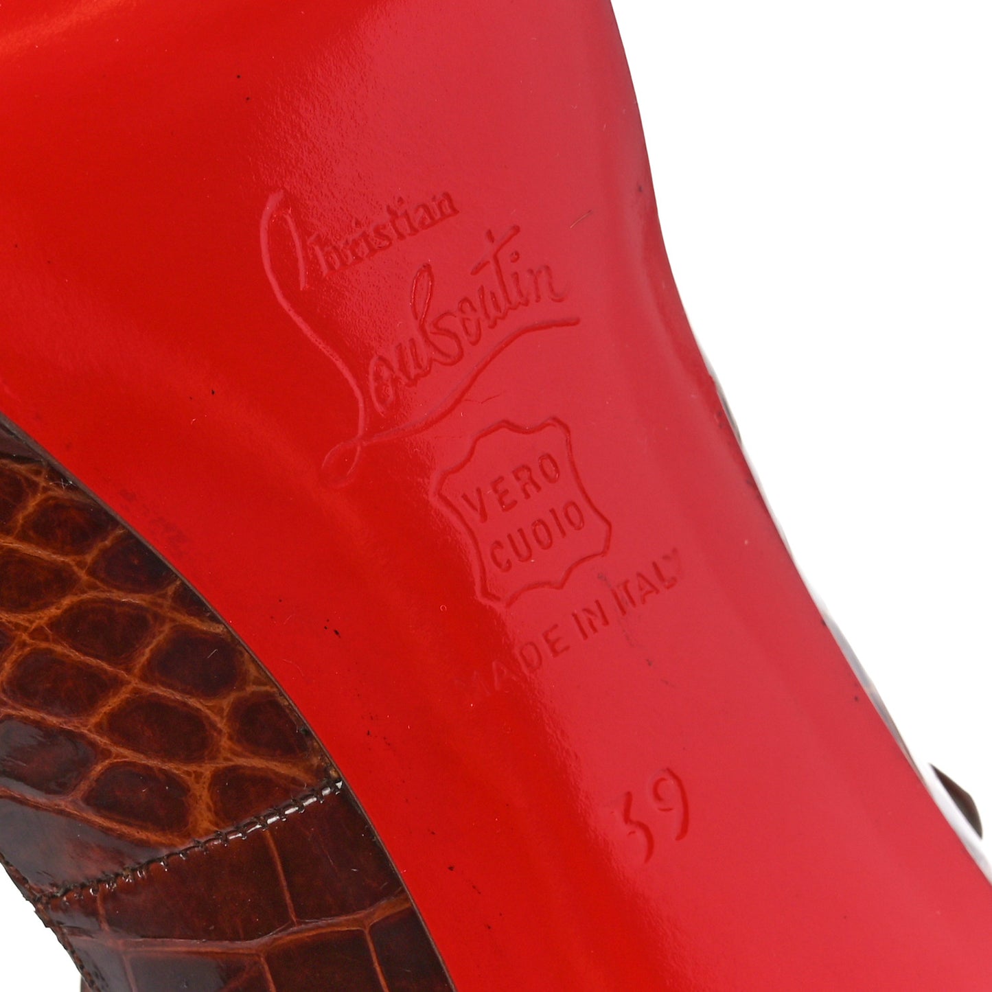 Crocodile Embossed Alta Iowa 120 Pumps 39 Brown