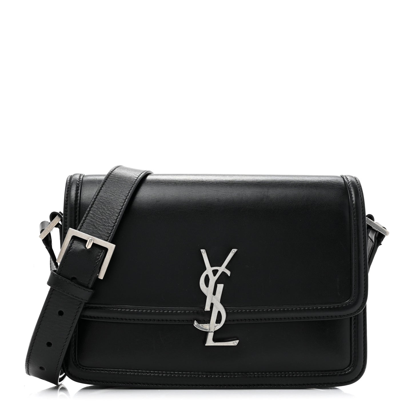 Box Calfskin Monogram Medium Solferino Satchel Black