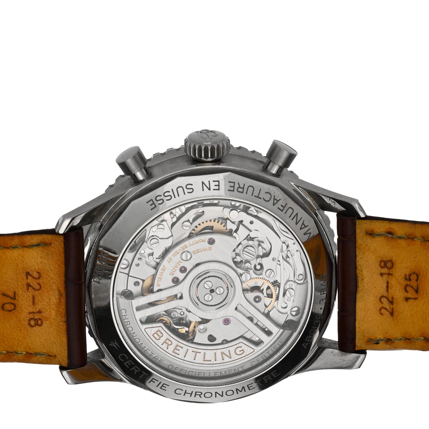 Stainless Steel Alligator 41mm Navitimer Chronograph B01 Automatic Watch Green AB0139211L1P1