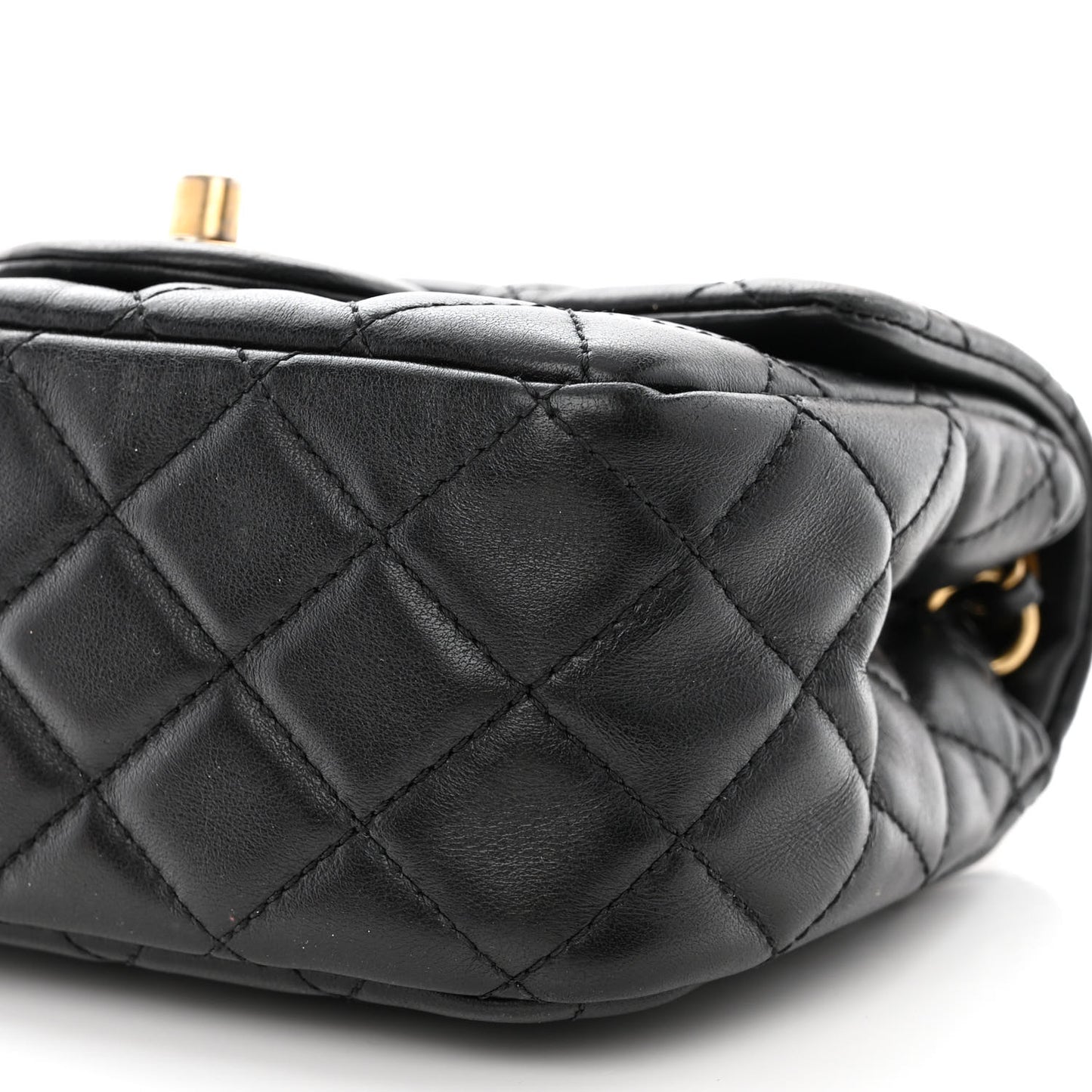 Lambskin Quilted Mini Romance Square Flap Black
