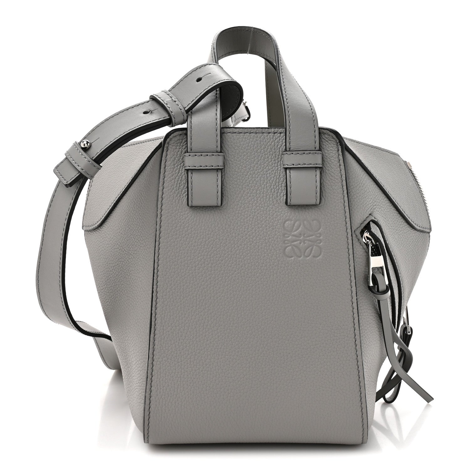 Loewe Grained Calfskin Mini Hammock Shoulder Bag Pearl Grey