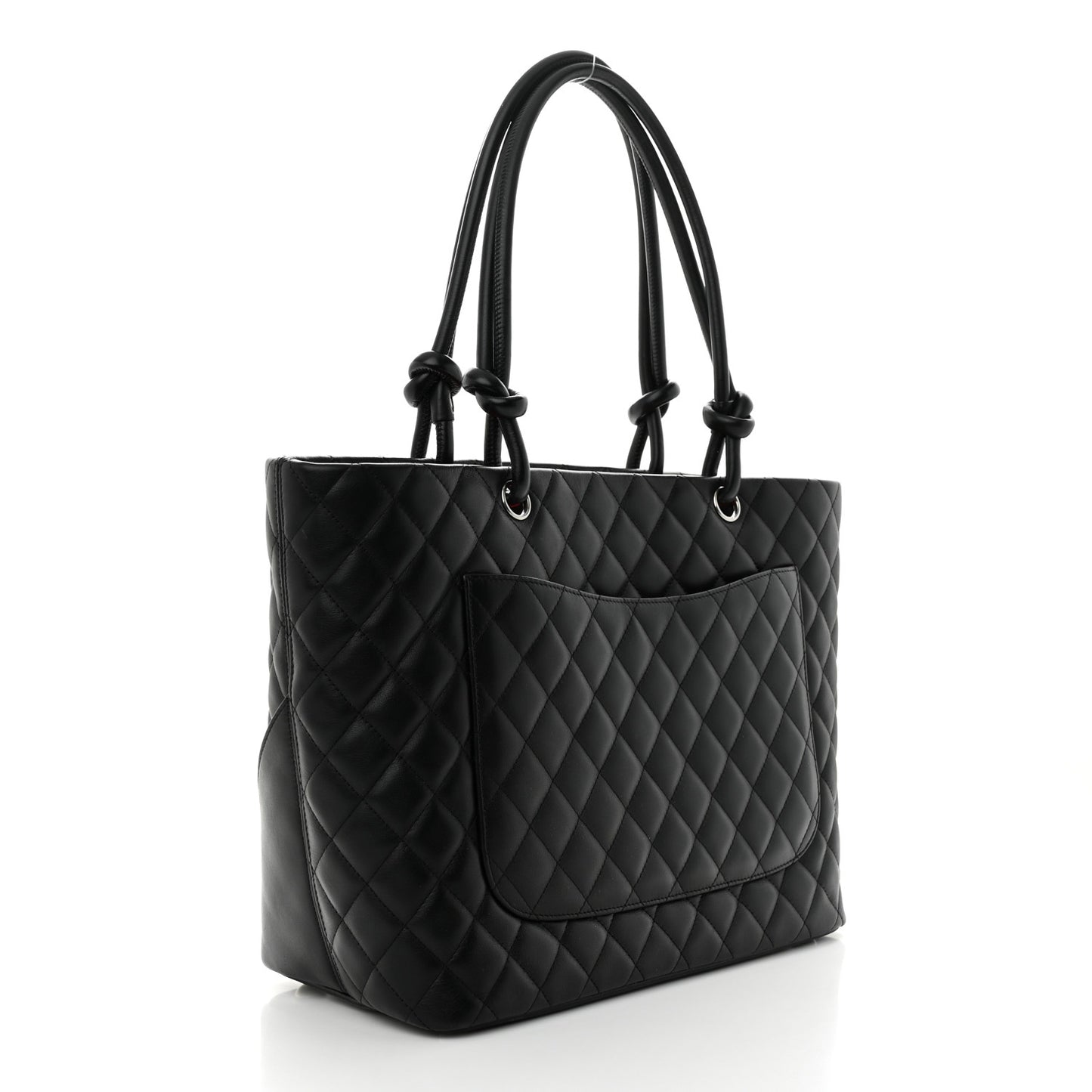 Calfskin Quilted Large Cambon Tote Black