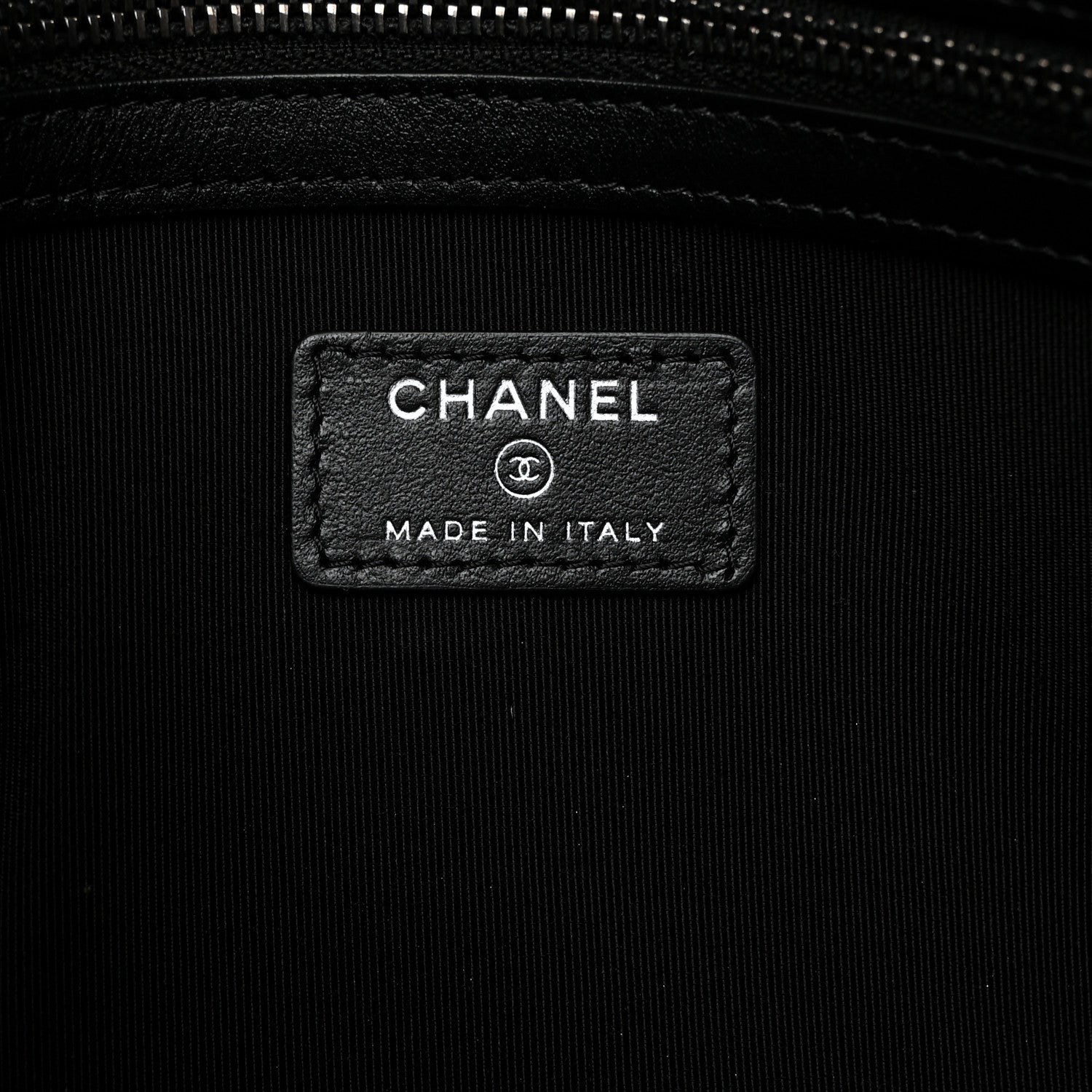 Chanel Calfskin Chevron Quilted Tassel Medium Cosmetic Case Black 6 of 7