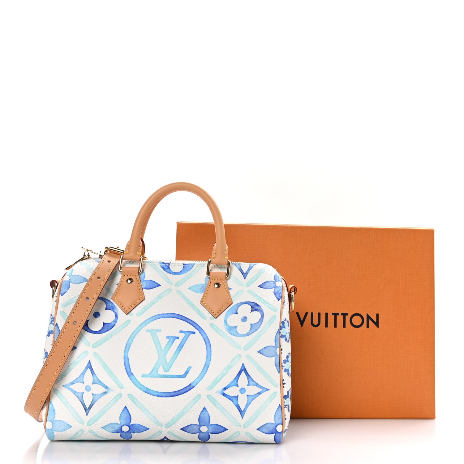 Louis Vuitton Monogram Tiles By The Pool Speedy Bandouliere 25 Lagoon Blue 12 of 12