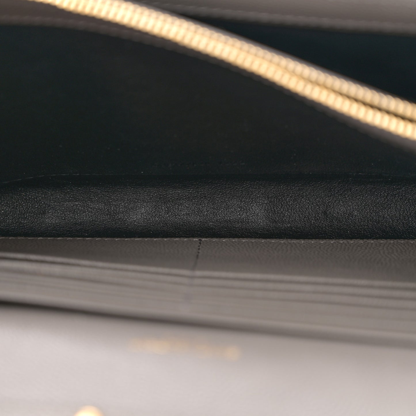 Grain De Poudre Matelasse Chevron Monogram Chain Wallet Fog
