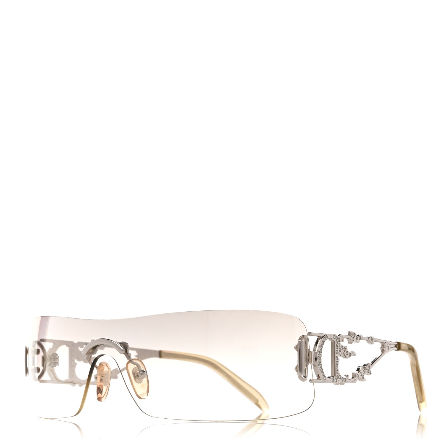Christian Dior Metal Crystal DiorFire Sunglasses Silver 1857847