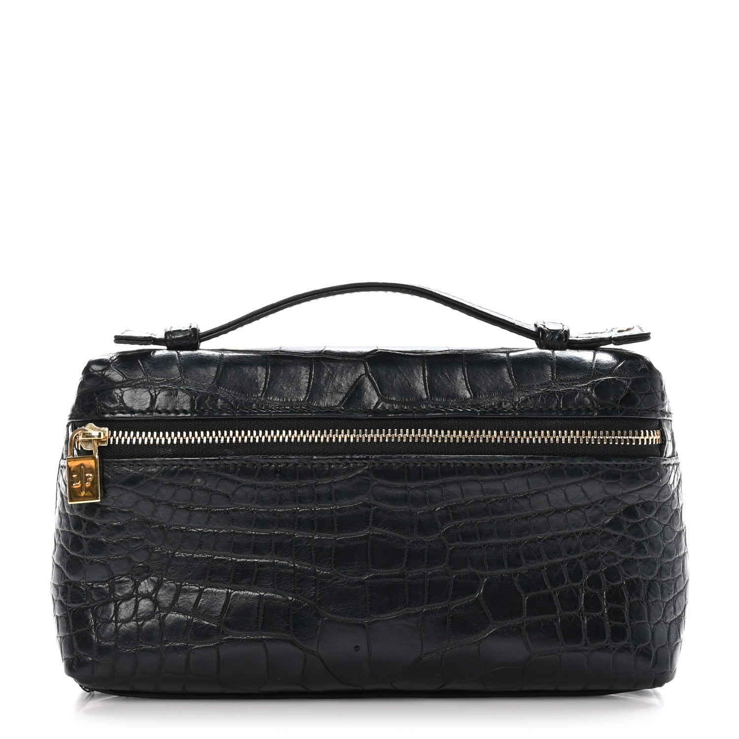 Loro Piana Crocodile L19 Extra Pocket Pouch Black 1544023