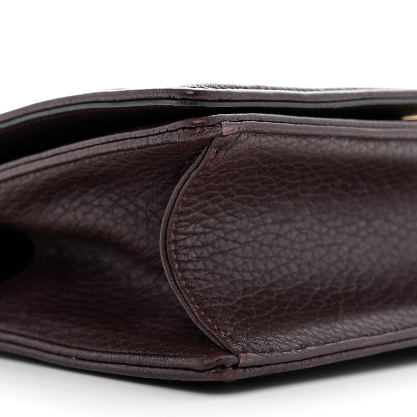 Grained Calfskin Small Diorama Flap Bag Burgundy
