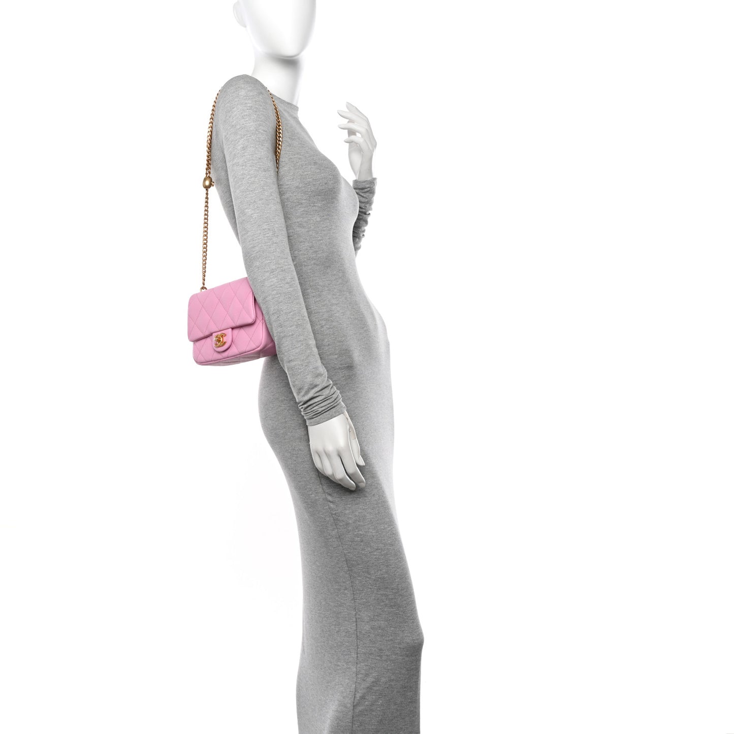 Caviar Quilted Mini Sweetheart Flap Lilac