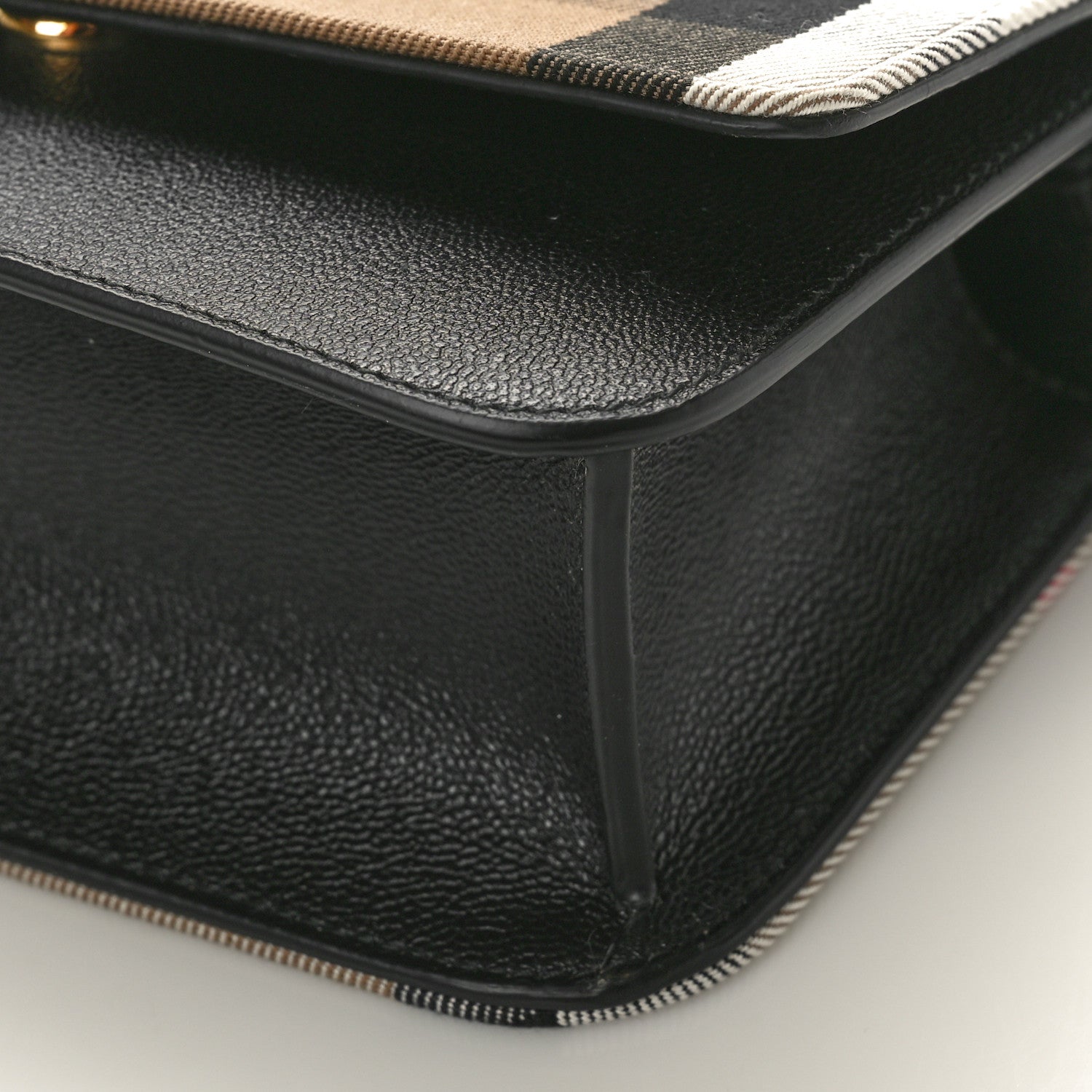 Burberry Grained Calfskin House Check Small Madison Shoulder Bag Black 9 of 9