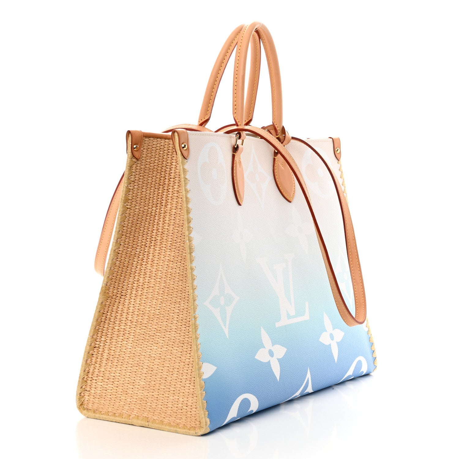 Louis Vuitton Monogram Giant Raffia Portofino By The Pool Onthego GM Blue 3 of 15