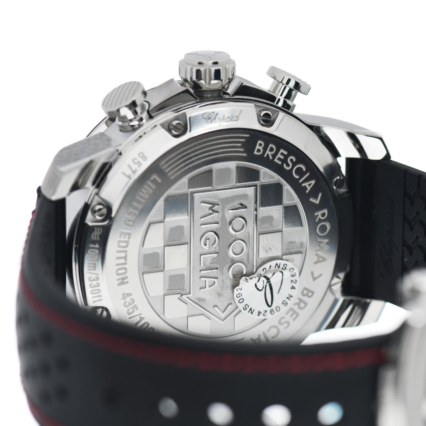 Stainless Steel Rubber 42mm Mille Miglia Race Edition Chronograph Automatic Watch Black