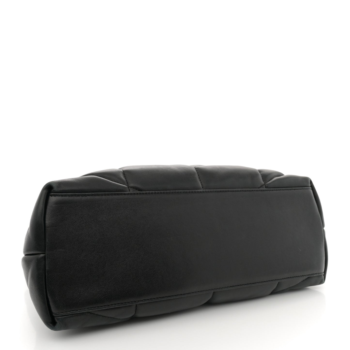 Lambskin Quilted Medium Loulou Puffer Monogram Chain Satchel Black