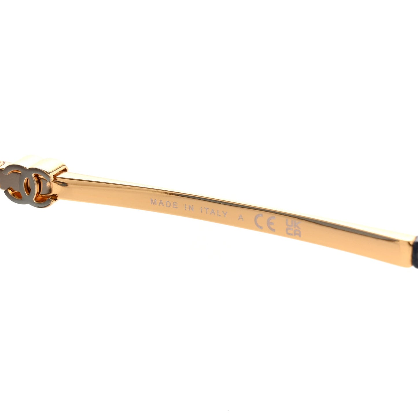 Metal Calfskin Denim Pilot Sunglasses 4290-Q Gold Blue