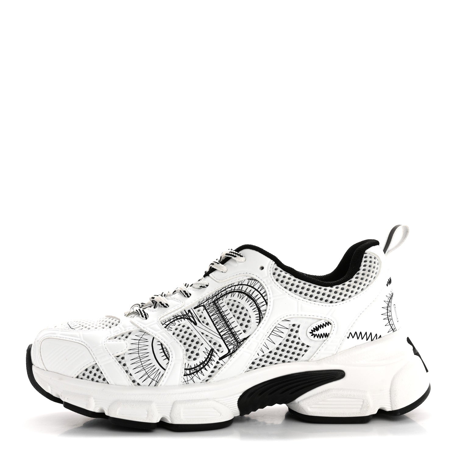 Christian Dior Technical Mesh Dior Chrono Sneakers 37 White Black