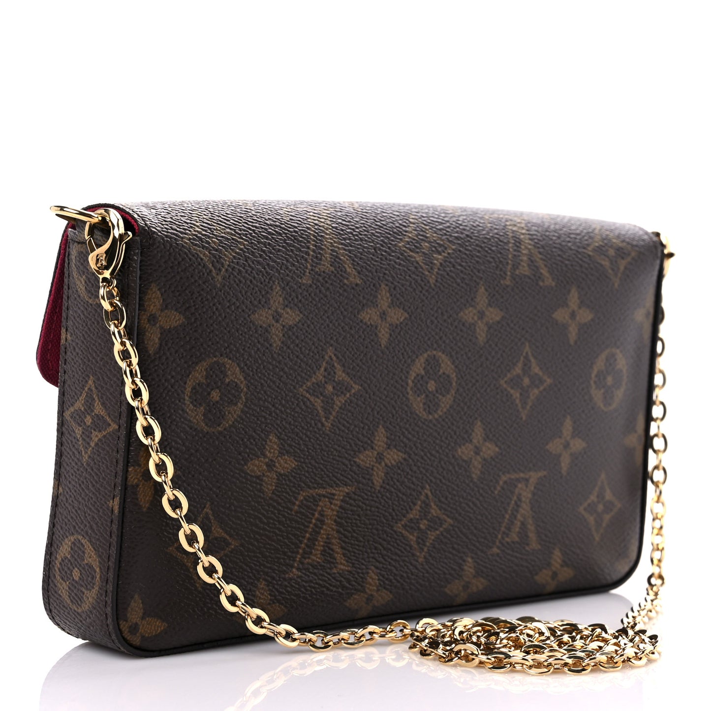Monogram Pochette Felicie Chain Wallet Fuchsia