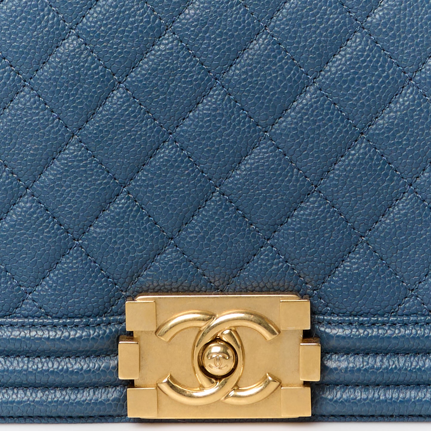 Caviar Quilted New Medium Boy Flap Dark Navy Blue