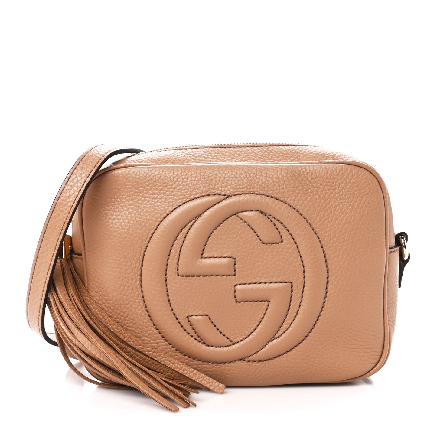 Pebbled Calfskin Small Soho Disco Bag Camelia