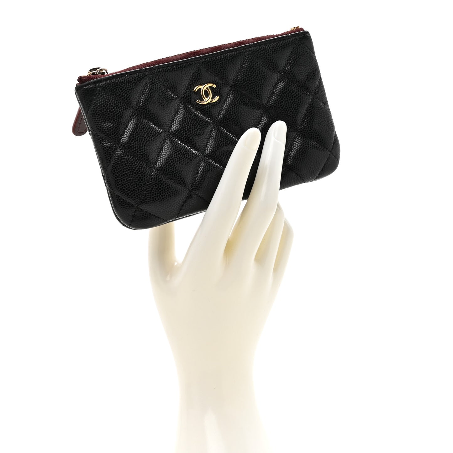 Caviar Quilted Small Pouch Black