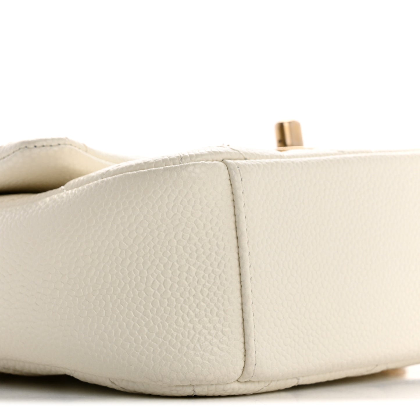 Caviar Quilted Mini Chain Soul Flap White