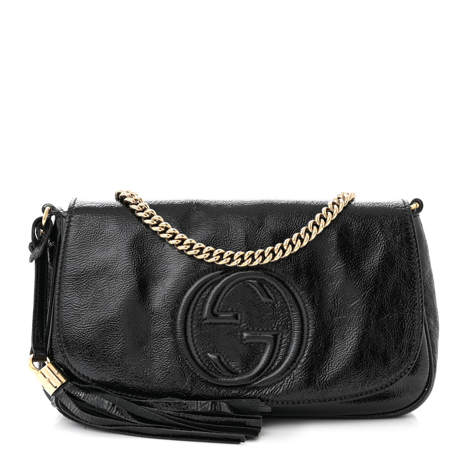 Gucci Patent Medium Soho Flap Crossbody Black 1 of 13