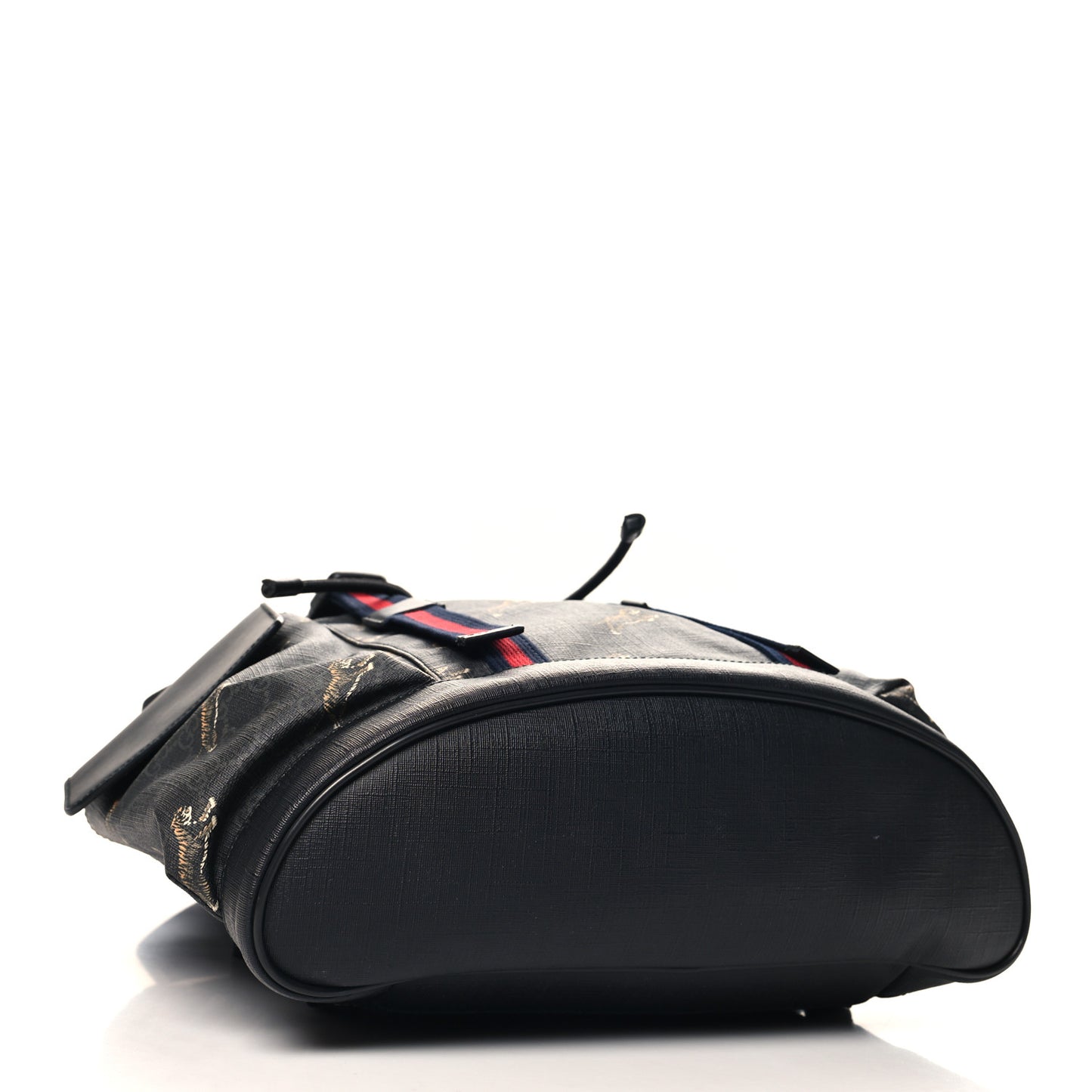 GG Supreme Monogram Tigers Double Buckle Backpack Black Multicolor