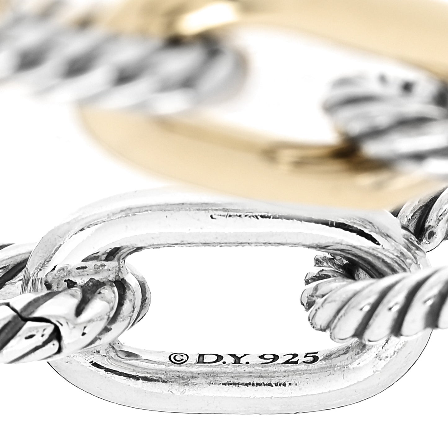 Sterling Silver 18K Yellow Gold 11mm Madison Chain Bracelet