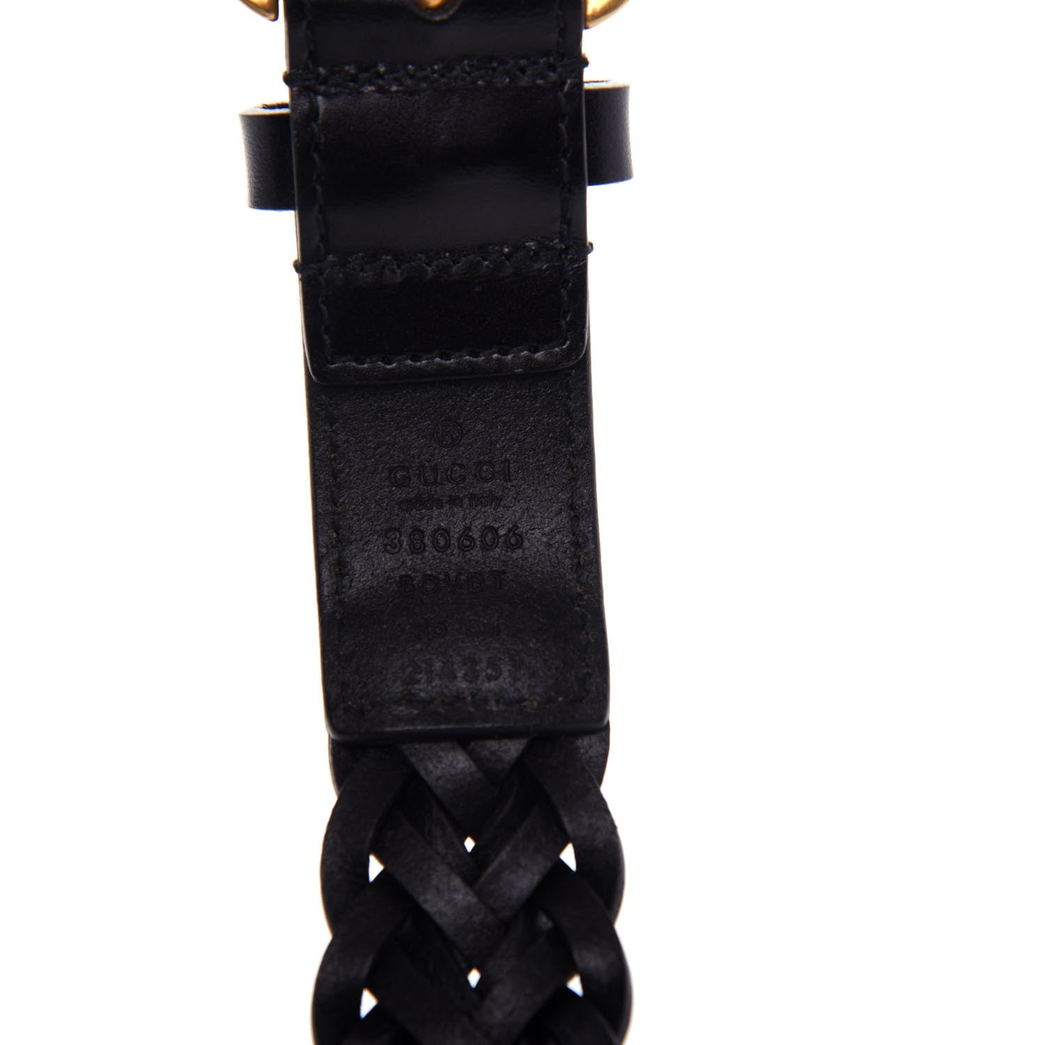 Gucci Calfskin Braided Belt 85 34 Black 3 of 3