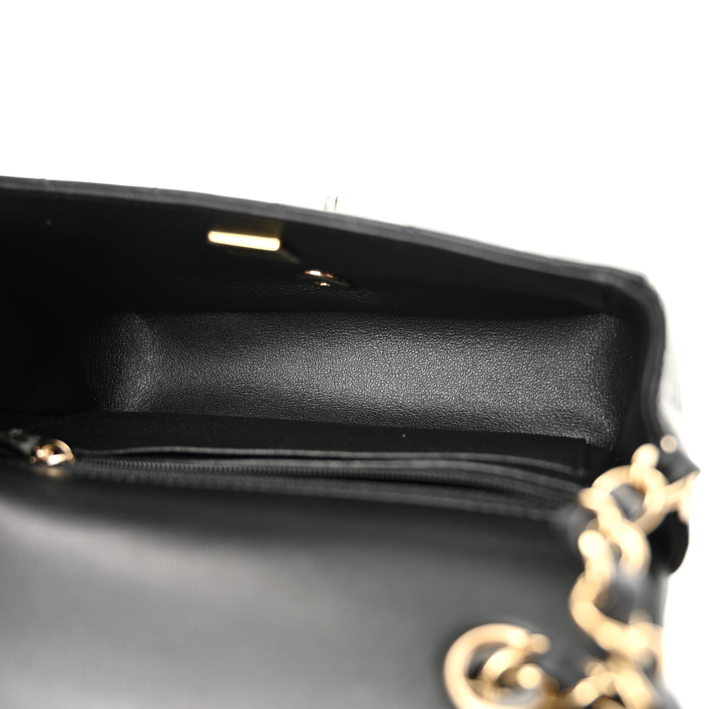 Lambskin Quilted Mini Rectangular Flap Black