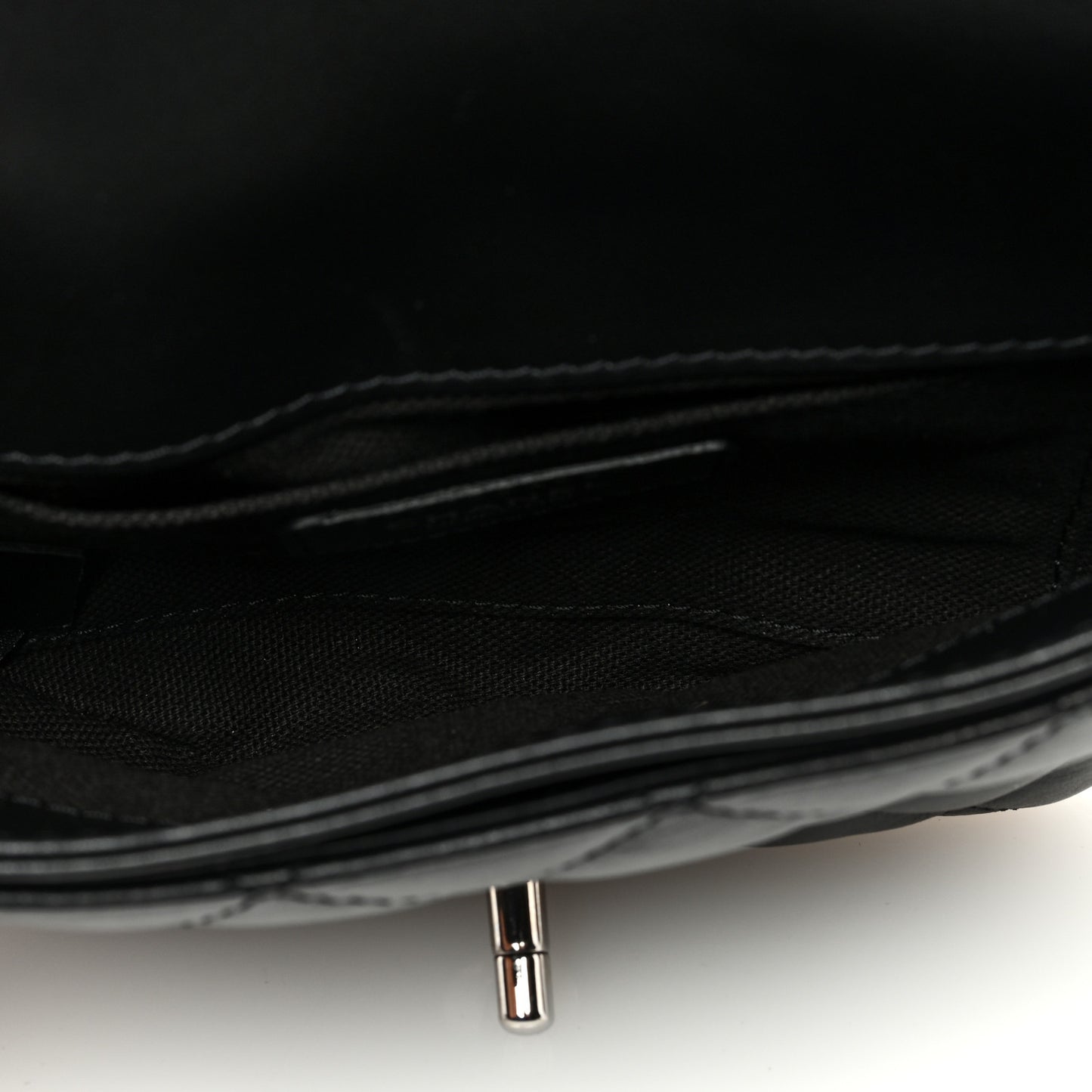 Calfskin Quilted CC Uniform Flap Belt Bag Black