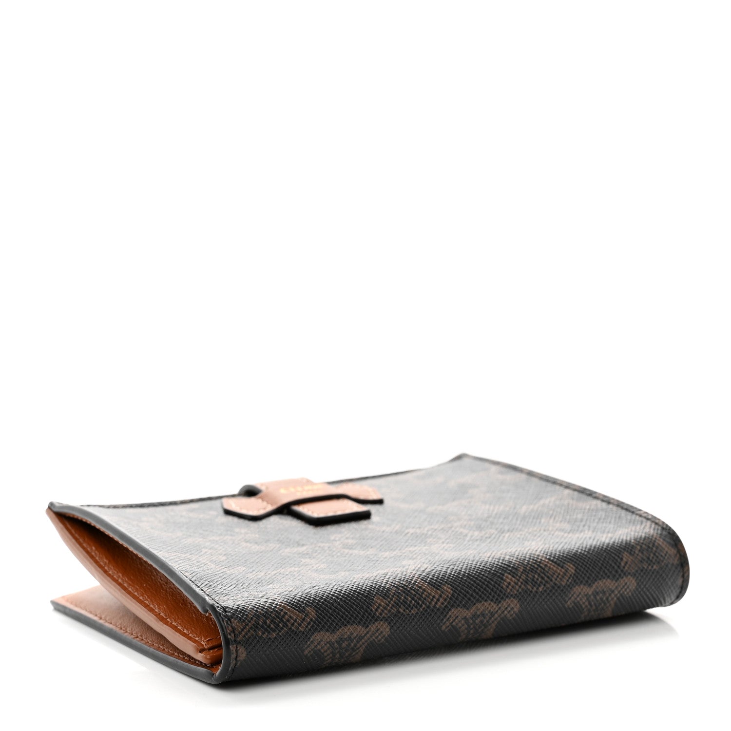 Celine Canvas Triomphe Medium Strap Wallet Tan 4 of 7