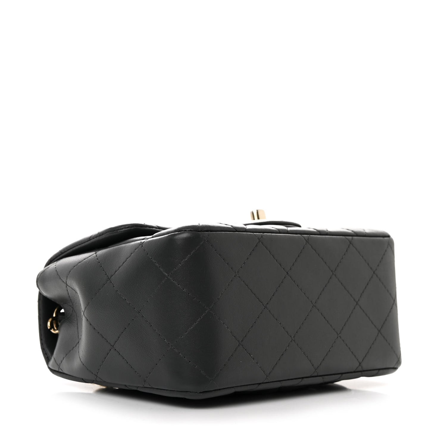 Lambskin Quilted Mini Square Flap Dark Grey