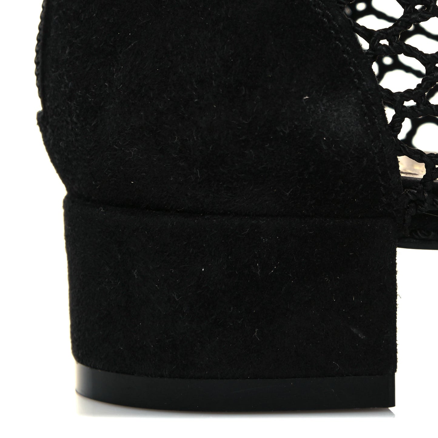 Suede Resille Naughtily-D 30mm Tall Boots 35 Black