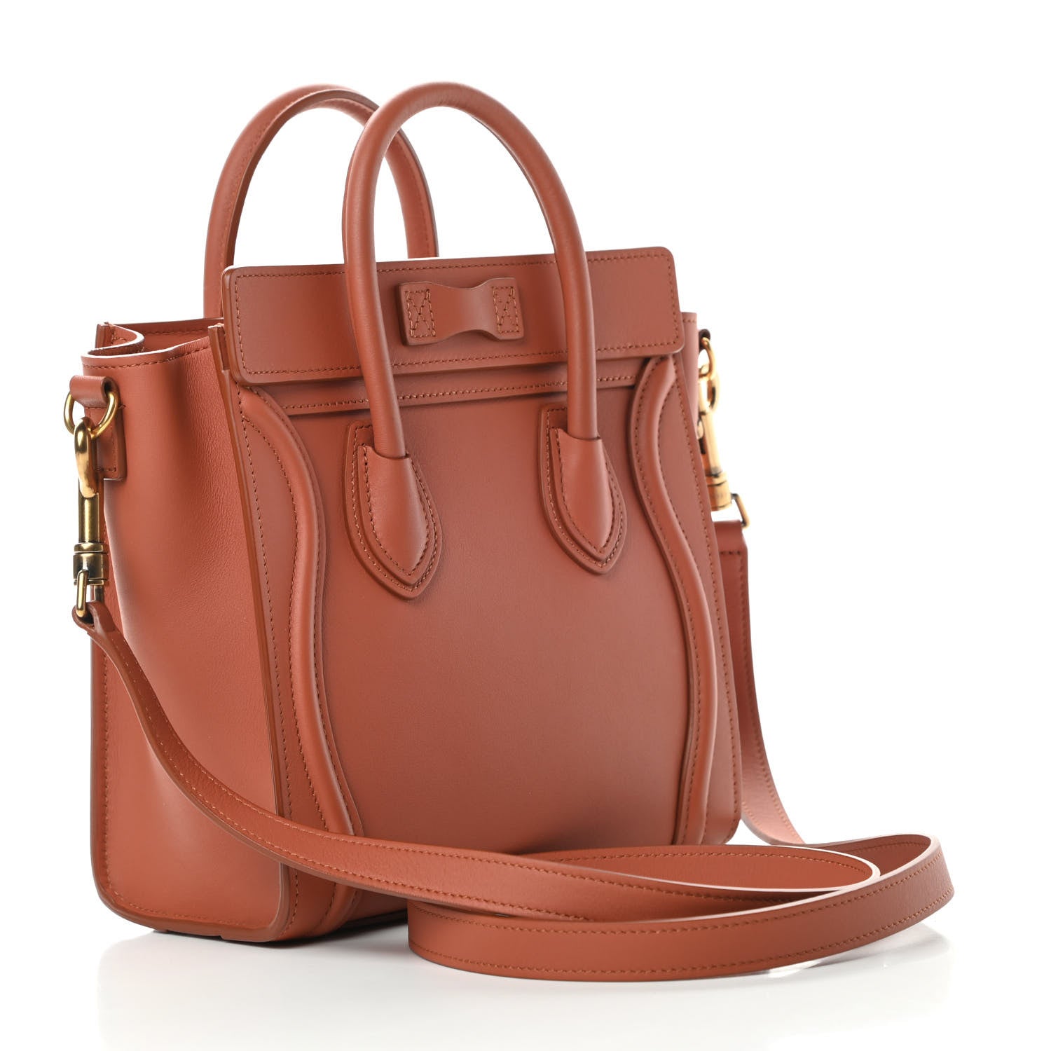 Celine Smooth Calfskin Nano Luggage Terracotta 3 of 12