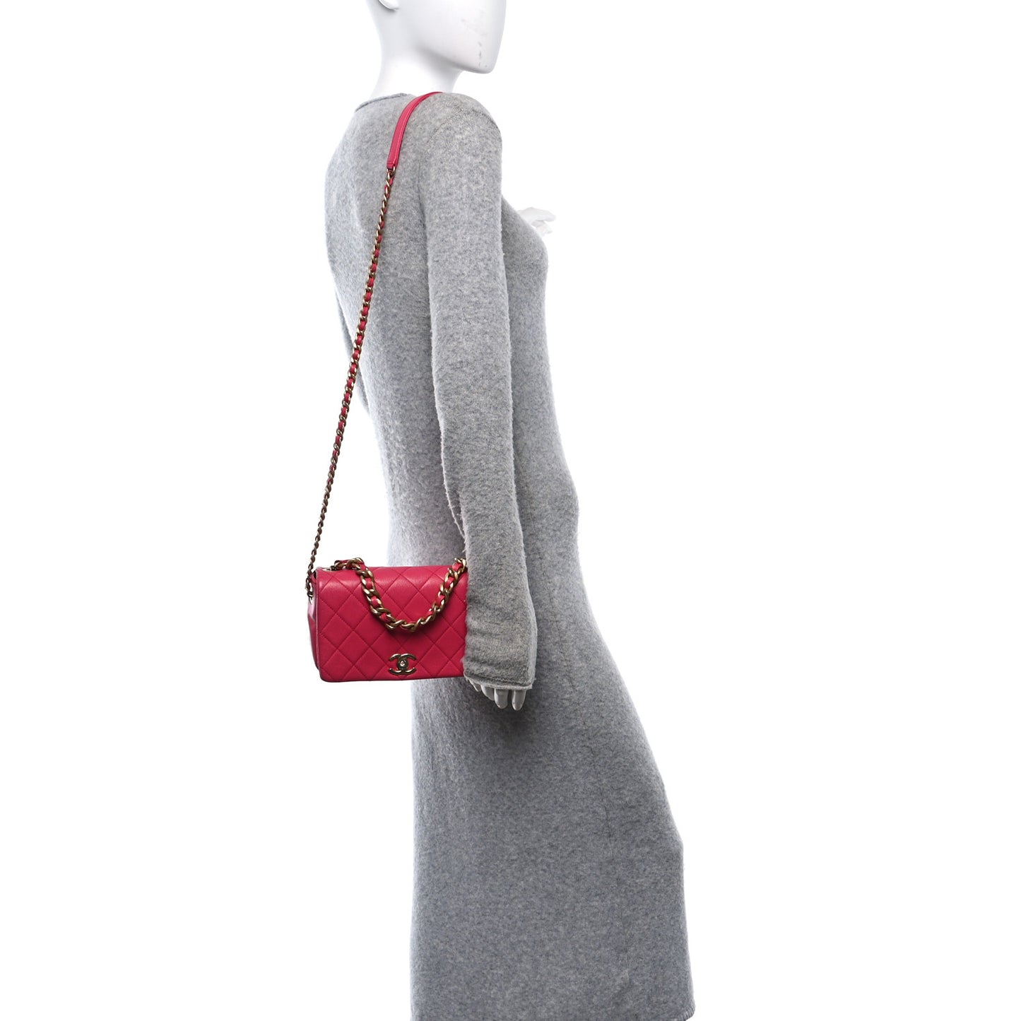 Caviar Quilted Small Fashion Therapy Flap Bag Dark Pink