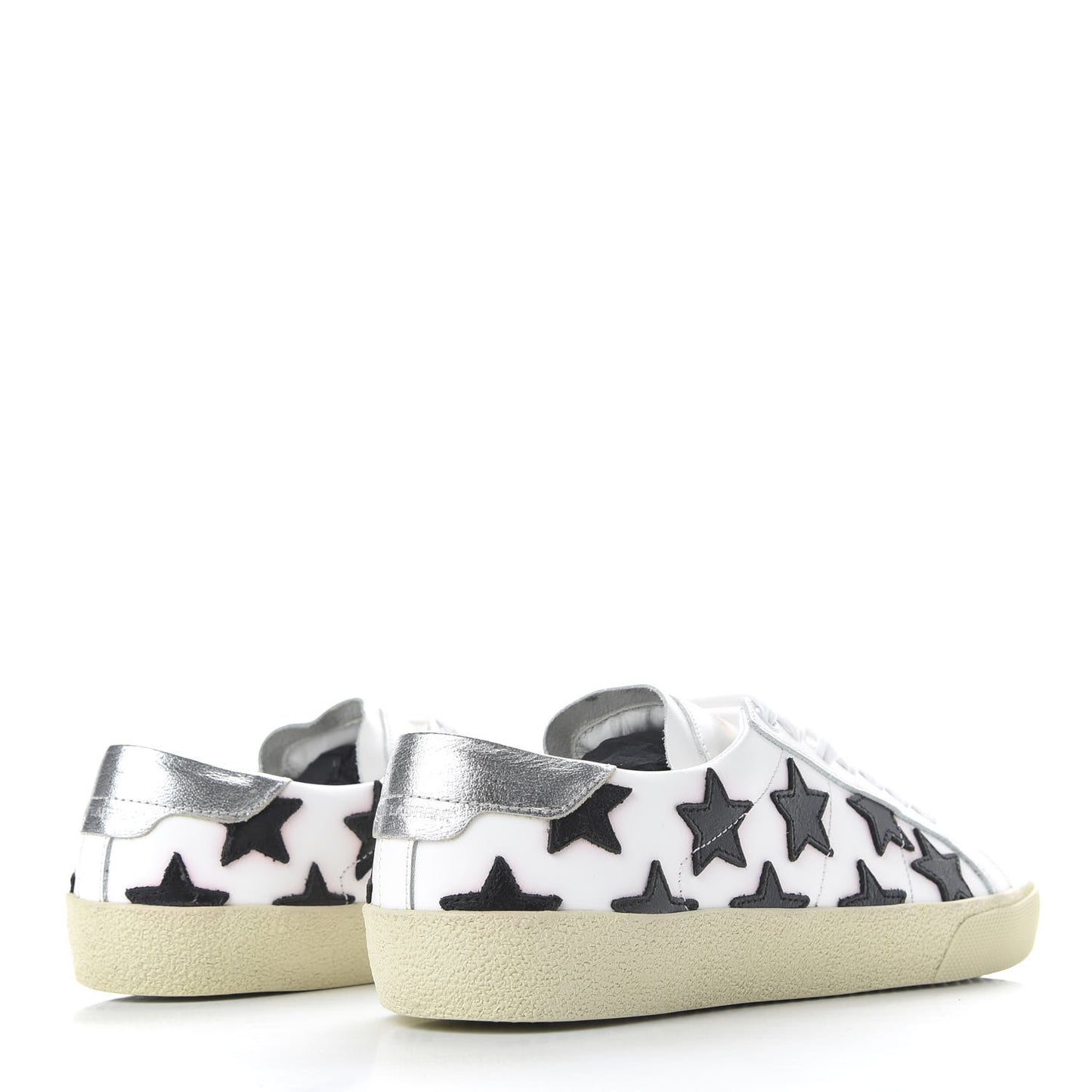 Calfskin Star Court Sneakers 39.5 White Black