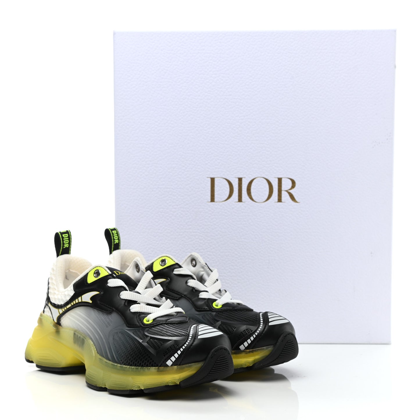 Matte Technical Fabric Mesh Dior Vibe Sneakers 36.5 White Yellow