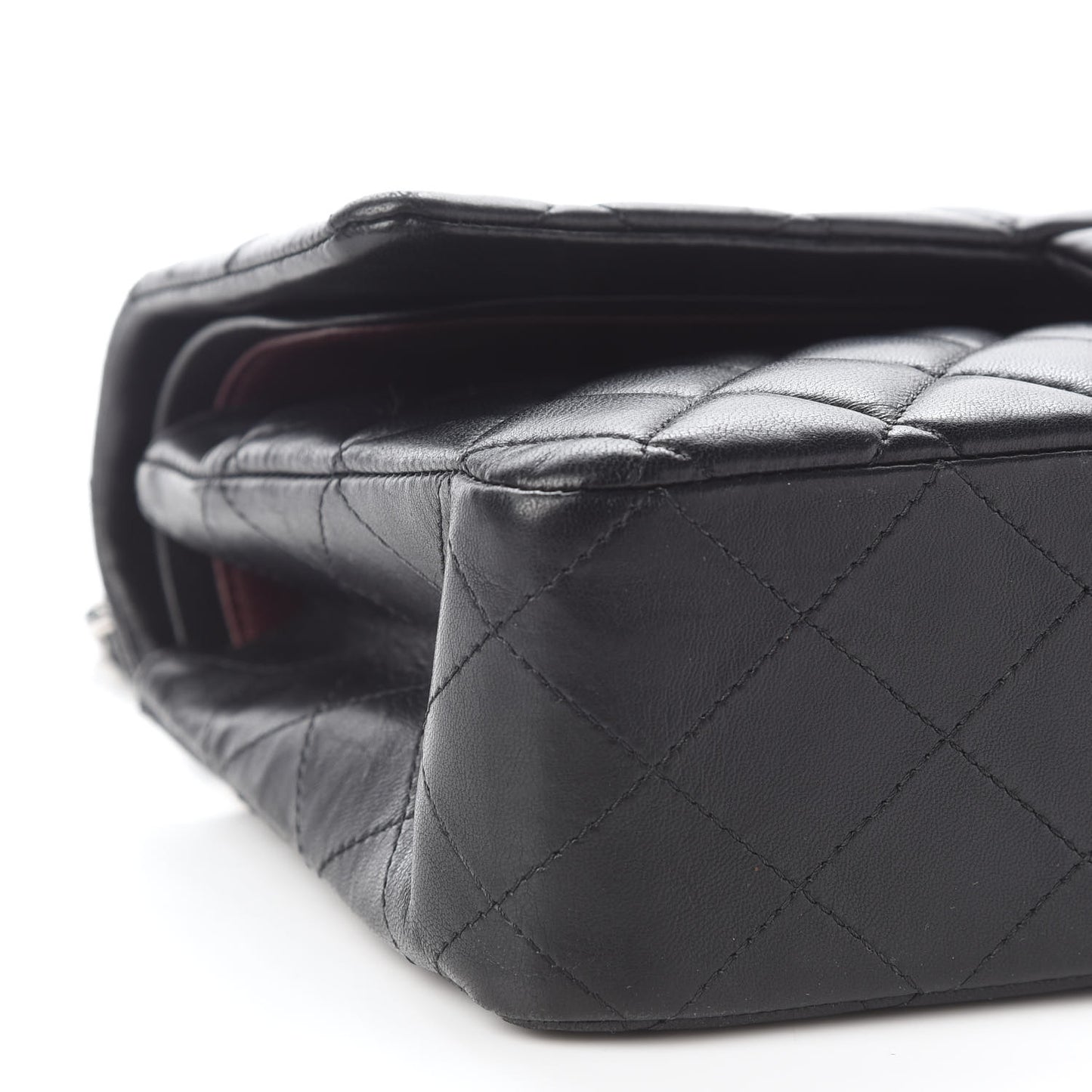 Lambskin Quilted Medium Double Flap Black