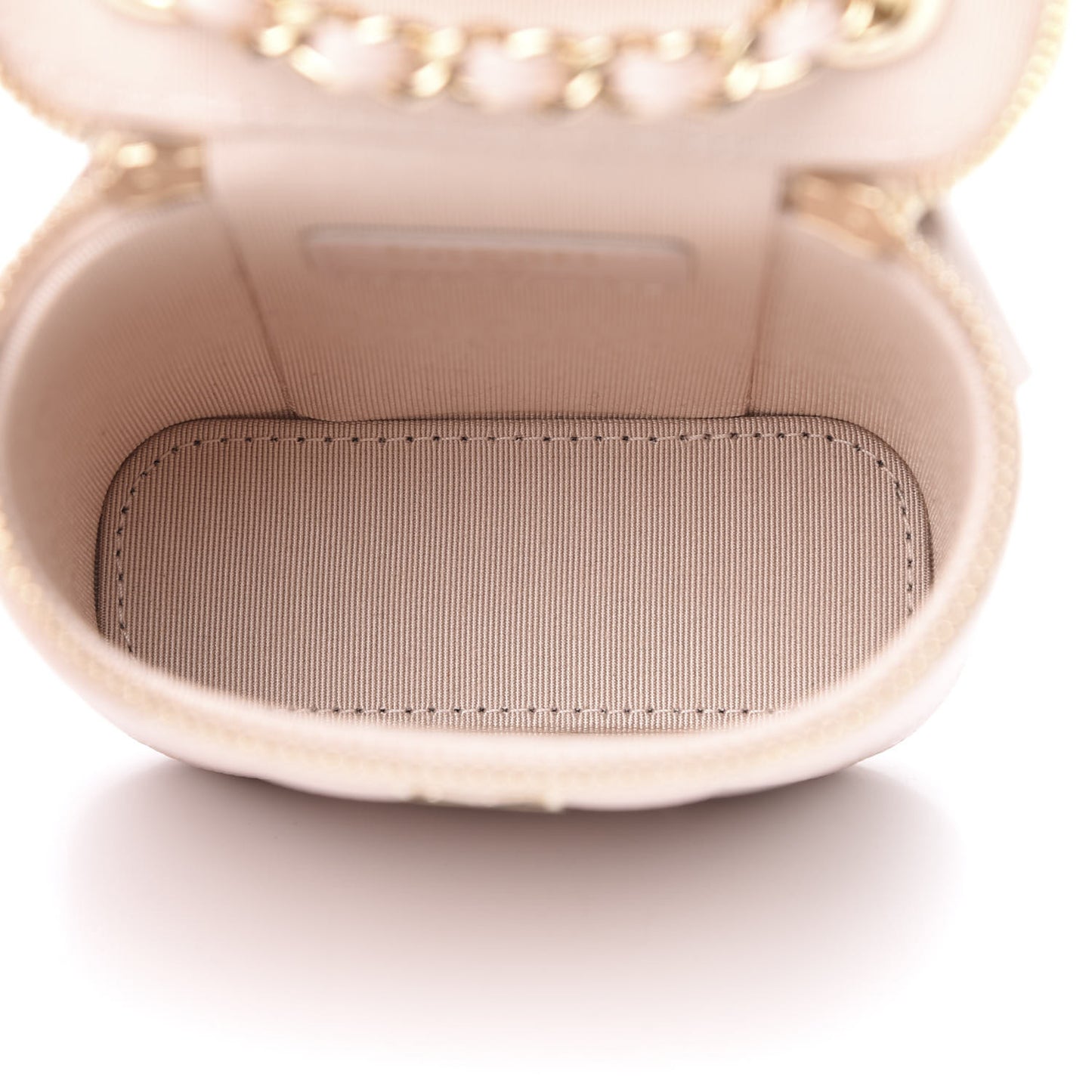 Caviar Quilted Small Vertical Coco Beauty Vanity Case With Chain Light Pink