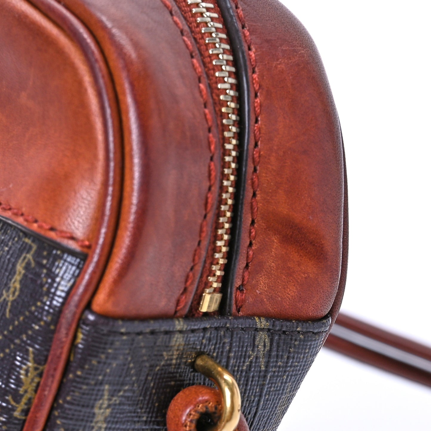 Canvas Smooth Calfskin Le Monogramme Coeur Crossbody Chestnut