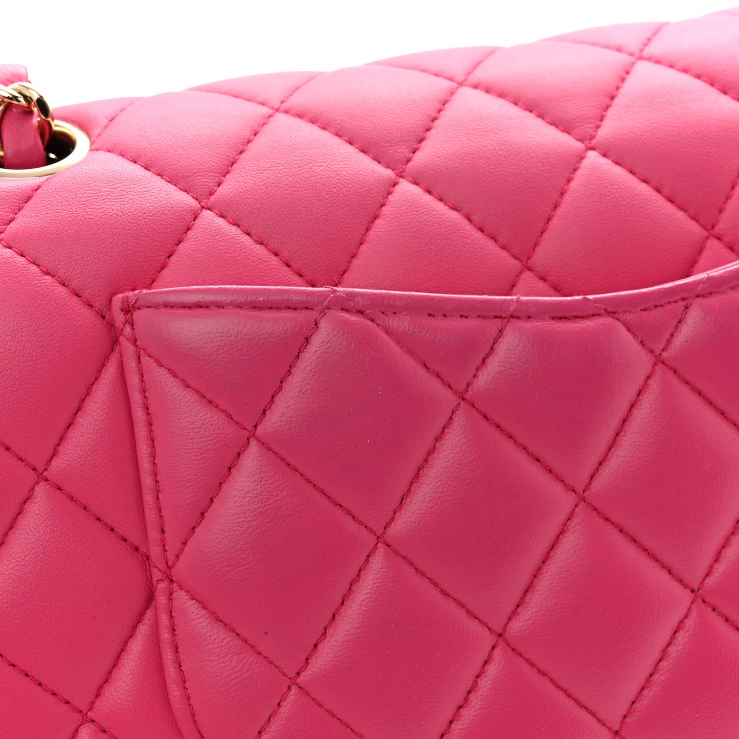 Lambskin Quilted Medium Double Flap Pink