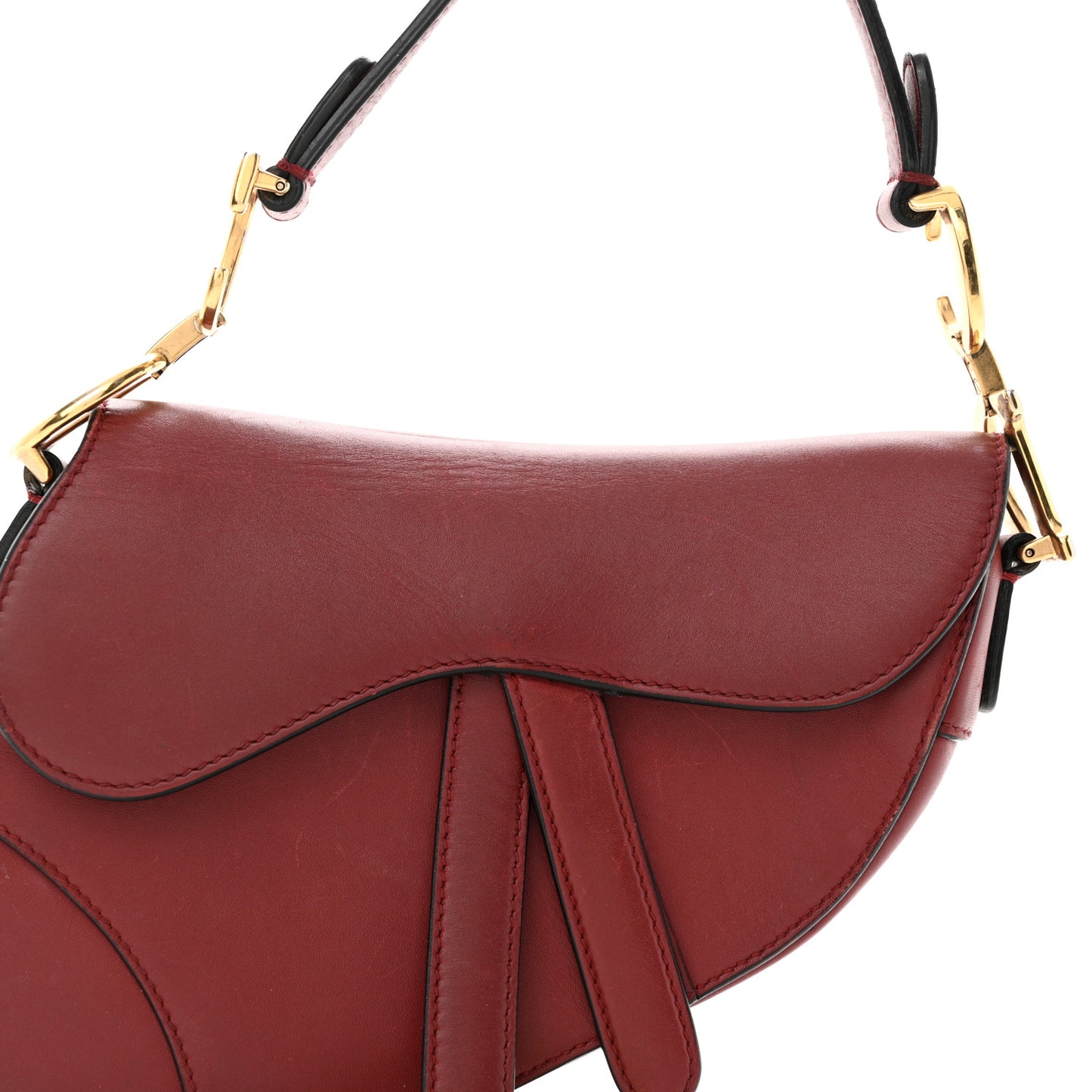 Calfskin Mini Saddle Bag Scarlet