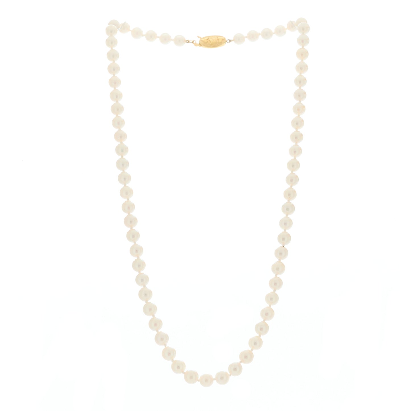 18K Yellow Gold 6-6.5mm Pearl Signature Necklace