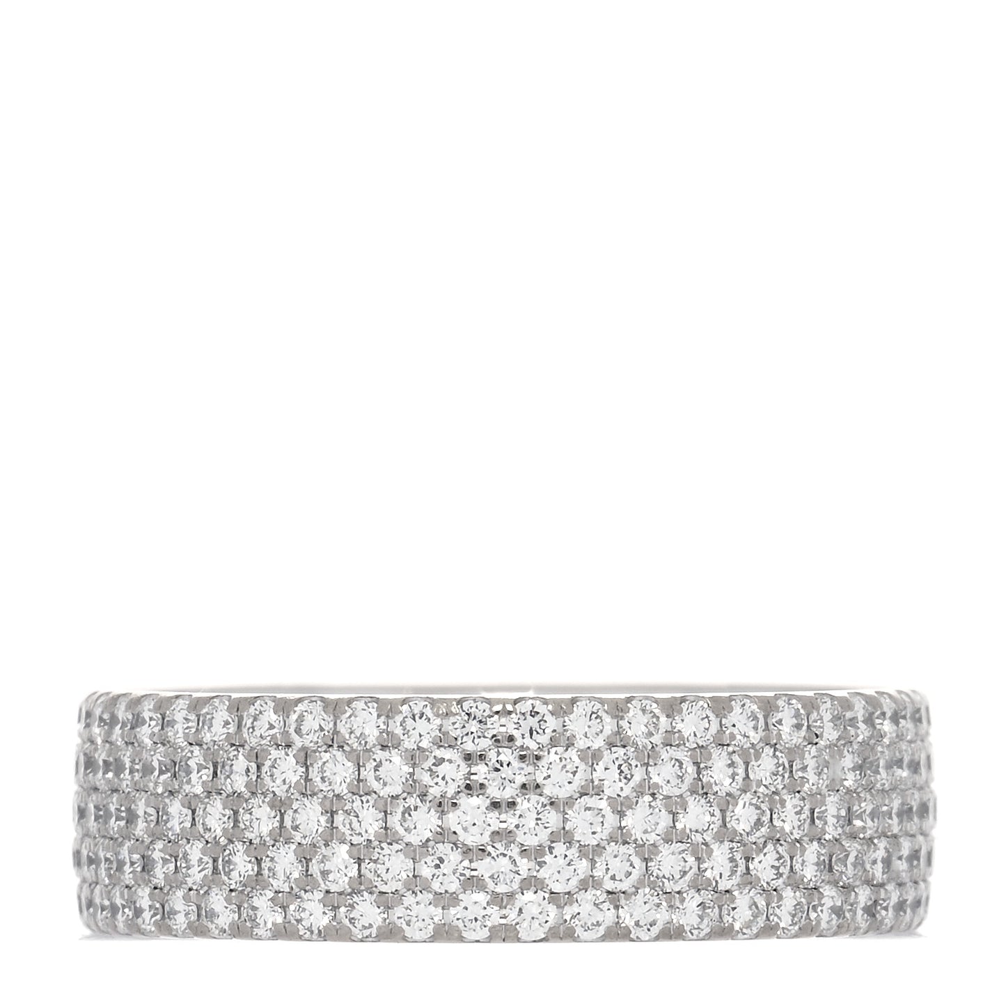 18K White Gold Diamond Metro Five-Row Ring 47 4
