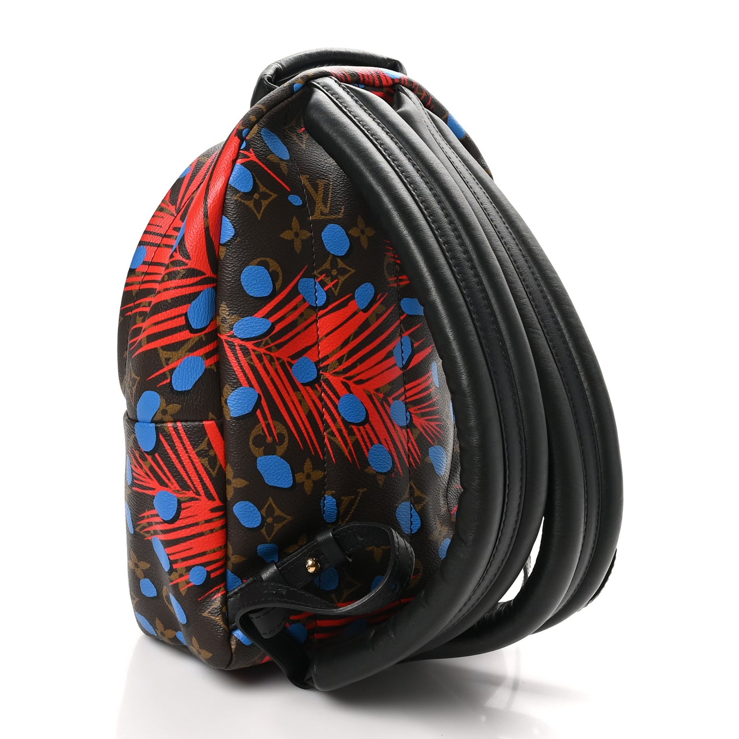 Monogram Jungle Dots Palm Springs Backpack PM Coquelicot Denim