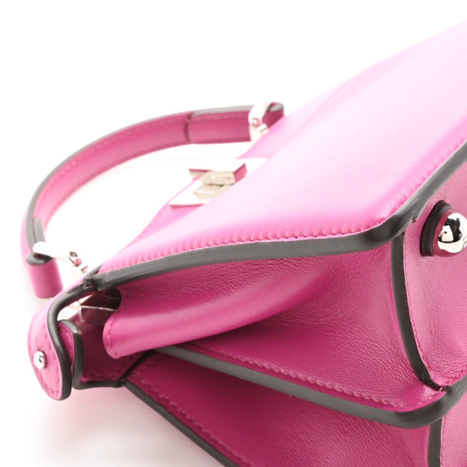 Fendi Shiny Nappa Petite Peekaboo I SEE U Satchel Magenta 9 of 10